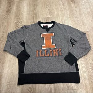 Tailgate Illinois Fighting Illini Sweatshirt Men’s Large Gray Crewneck Fleece
